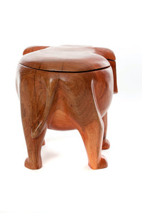 Hand Carved Mahogany Lidded Elephant Bowl